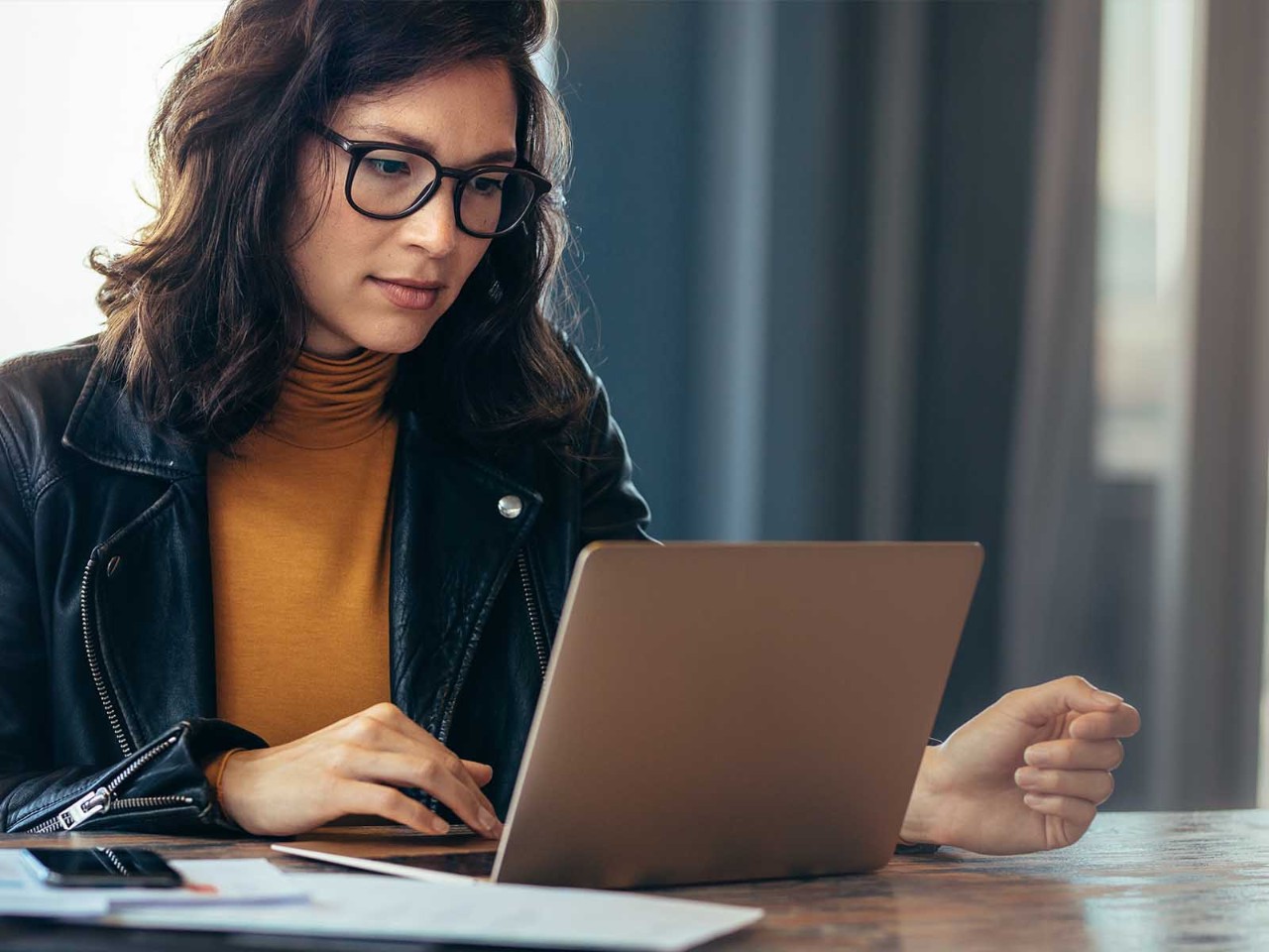 Woman working on computer